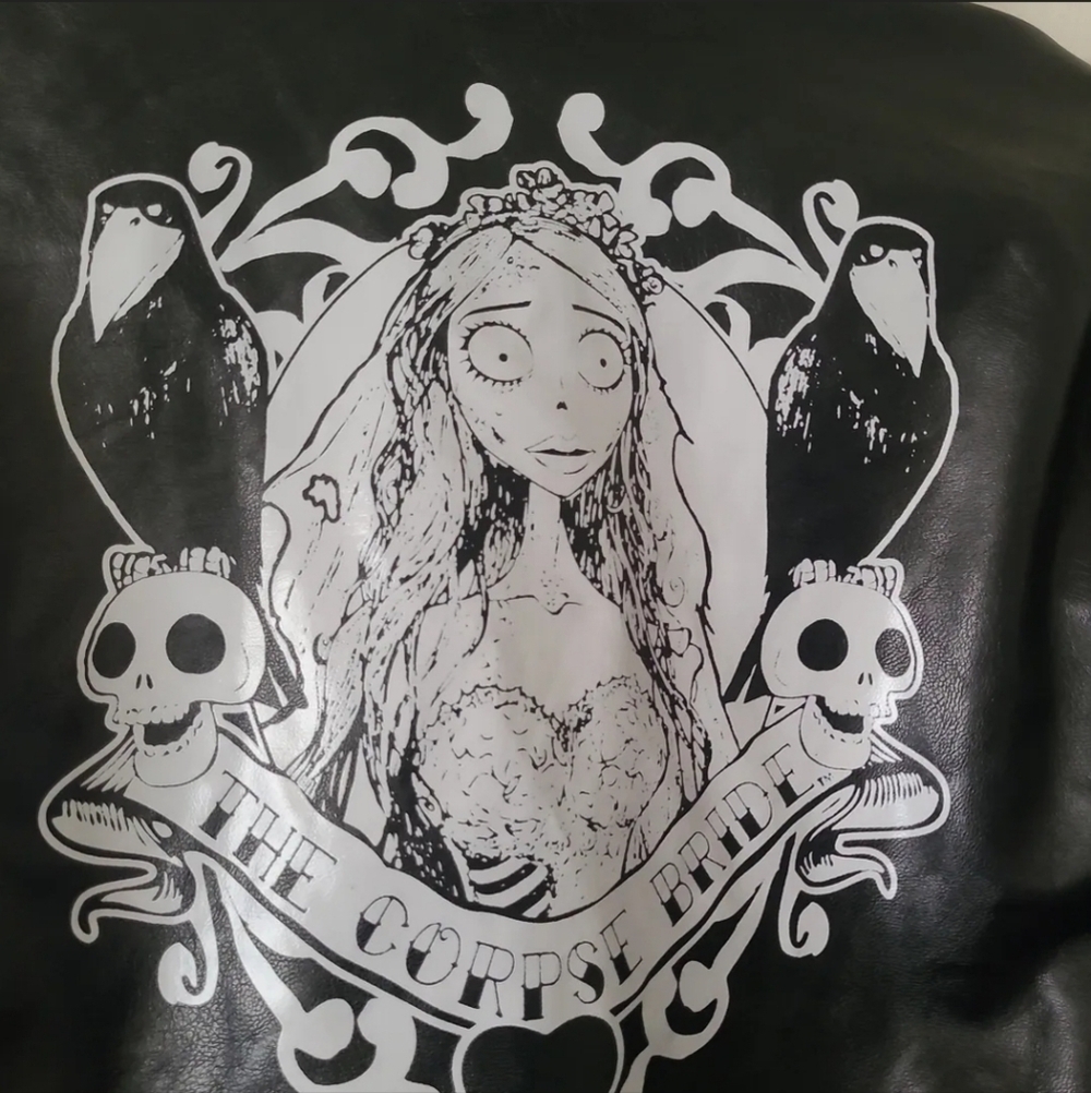 Corpse Bride X Unique Vintage Black Vegan Leather Jacket, Size 2X. NWT - Picture 5 of 9